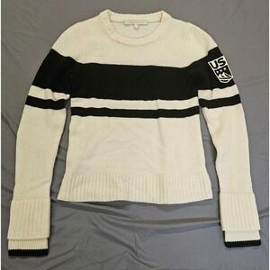 Nakedcashmere Sweater Womens XS Cream Black Striped 100% Cashmere US Patch EX